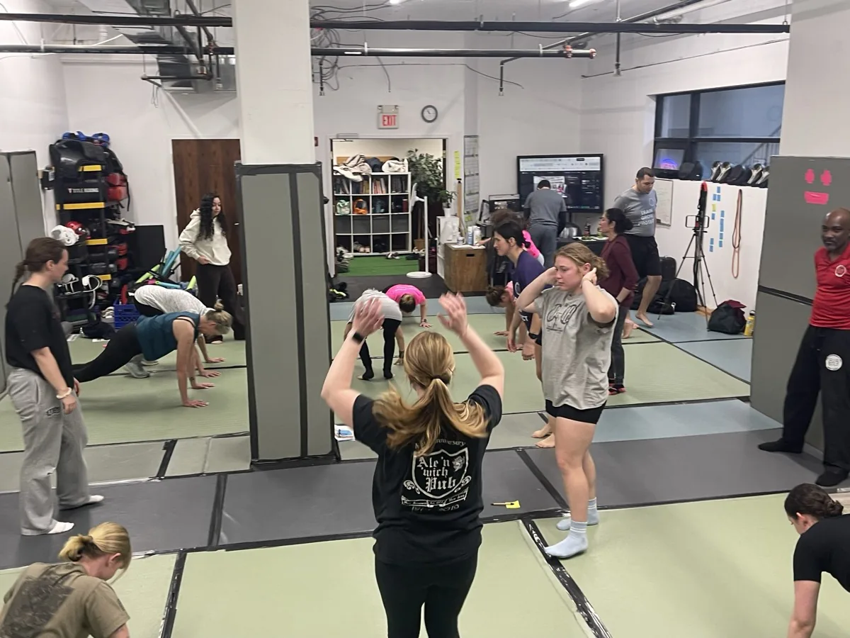 A group of women and instructors after a women's Krav Maga class at SD4ALL, Cedar Knolls NJ